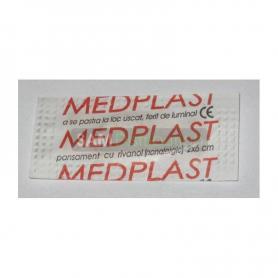 Medplast, pansament cu solutie de rivanol, 2 cm x 6 cm x 200 buc, Mebra
