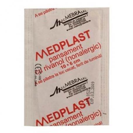 Medplast cu rivanol 10 cm x 6 cm x 150 buc/cutie, Mebra