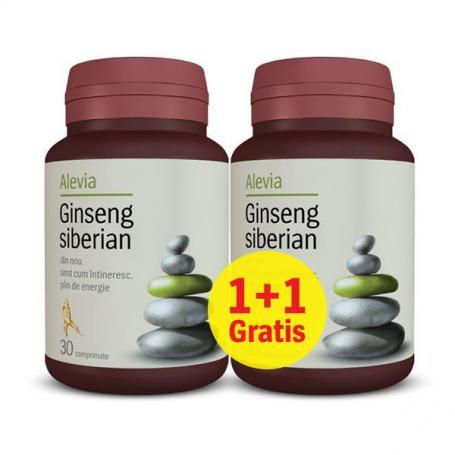 Pachet Ginseng Siberian Alevia 30cpr 1+1 gratis