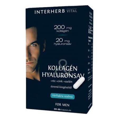 Colagen si Acid Hialuronic pentru Barbati, 30 capsule, Interherb