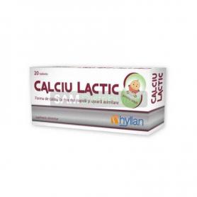 Calciu Lactic 500 mg, 20 tablete, Hyllan Pharma