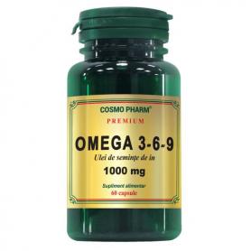 Omega 3-6-9 1000mg Ulei seminte de In Premium, 60 capsule (pret, prospect) Cosmopharm