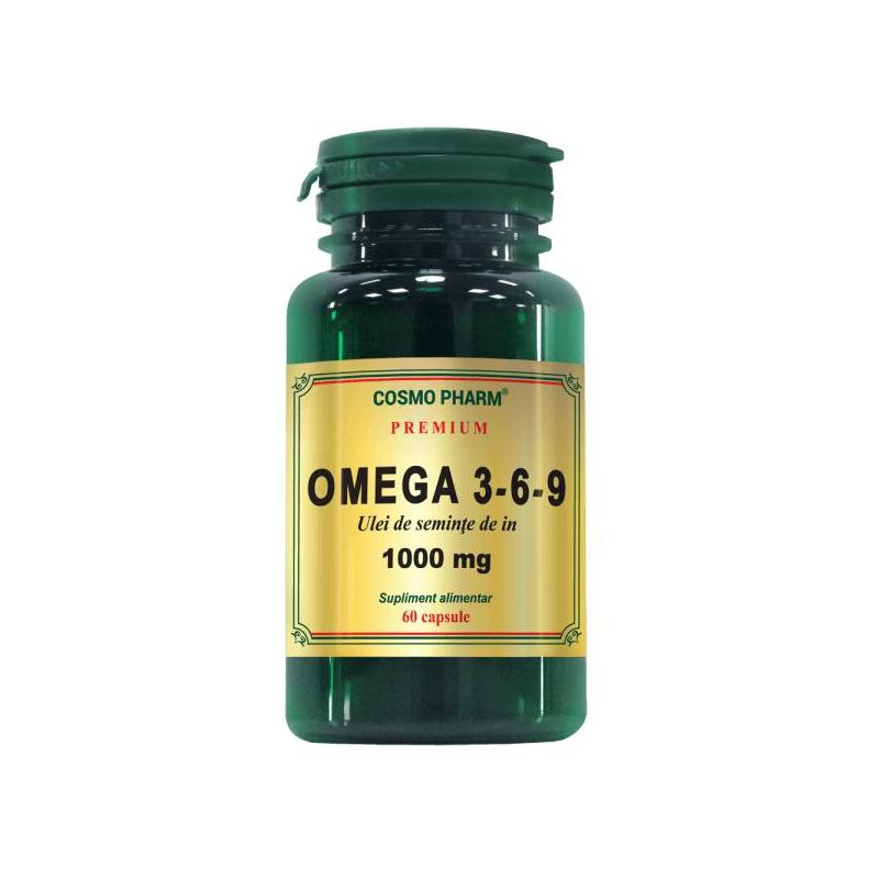 Omega 3-6-9 1000mg Ulei seminte de In Premium, 60 capsule (pret, prospect) Cosmopharm