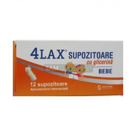 Supozitoare 4LAX Bebe cu glicerina pentru sugari, 12 buc, Solacium Pharma