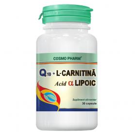 Q10+L-Carnitina si Acid Lipoic, 30 capsule - Cosmopharm