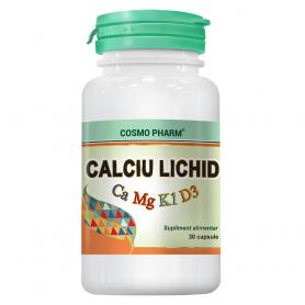 Calciu Lichid, Mg, Vitamina K1 si Vitamina D3, 30 capsule, Cosmopharm