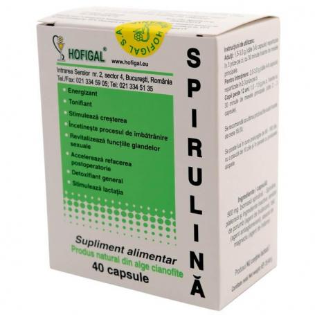 Spirulina forte, 500 mg, 40 capsule, Hofigal