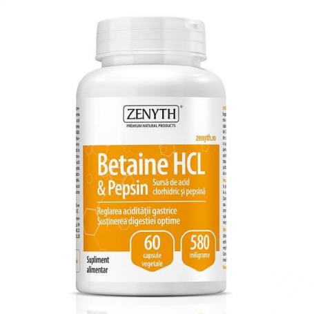 Betaine HCL si Pepsin, 60 capsule - Zenyth