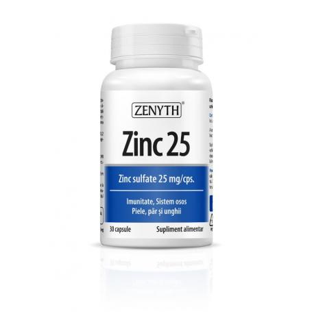 Zinc 25 mg sulfat de zinc, 30 capsule, Zenyth