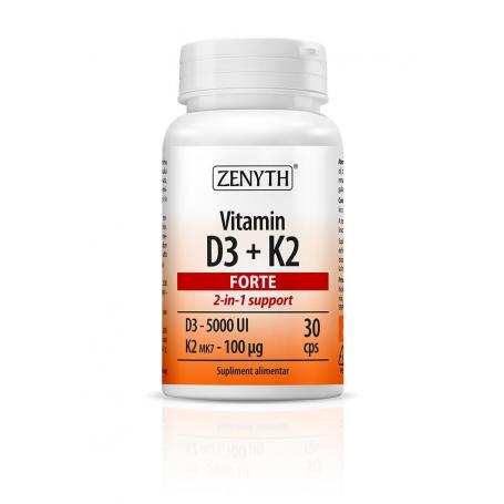 Vitamin D3 + K2 Forte, 30 capsule, Zenyth