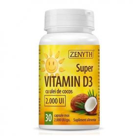 Super Vitamin D3 2000UI, 30 capsule, Zenyth