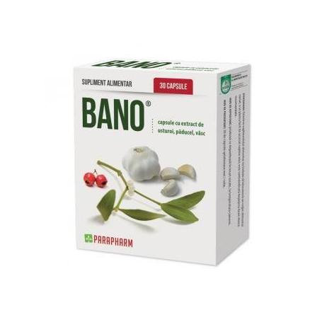 Capsule Bano cu extract de usturoi, paducel si vasc, 30 capsule, Parapharm