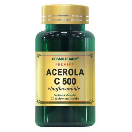 Cosmopharm, Acerola C, + bioflavonoide - 20 tablete (500 mg)