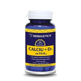 Herbagetica, Calciu + D3 + Vitamina K2, 30 capsule