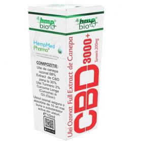 Ulei Ozonat Full Extract de Canepa CBD 3000 mg + Turmeric, 10 ml