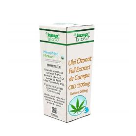 Ulei Ozonat de Canepa CBD 1500 mg + Turmeric 200 mg, HempMed Pharma, 10 ml