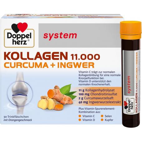 Kollagen 11.000 Curcuma + Ghimbir, 30 flacoane, Doppelherz