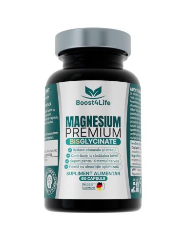 Magneziu Bisglicinat, Premium, Boost4Life, 60 capsule 815mg