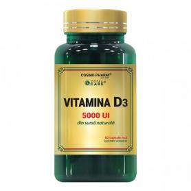 Vitamina D3 5000 UI, 60 capsule, Cosmopharm