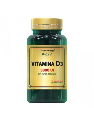 Vitamina D3 5000 UI, 60 capsule, Cosmopharm - SamDistribution.ro