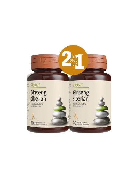 Ginseng Siberian, 30 comprimate, Alevia (Pachet 1+1 gratis)