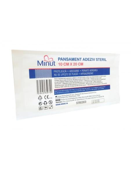 Pansament adeziv steril, 10 cm x 20 cm, Minut