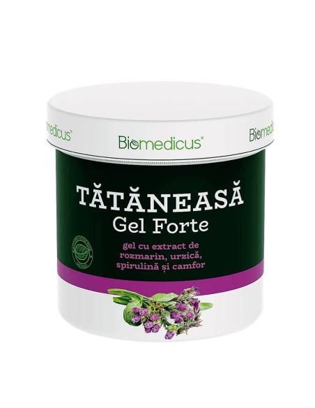 Tataneasa gel forte cu rozmarin, urzica, spirulina si camfor, 250 ml, Biomedicus