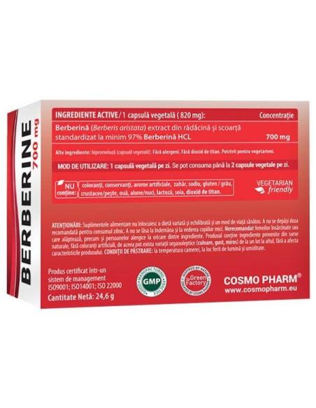 Berberina, 700 mg, 30 capsule, Cosmopharm