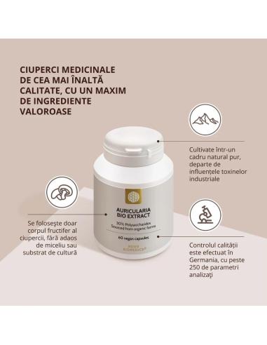 Ciuperca Auricularia Bio Extract, 60 capsule, Novo Biomedics